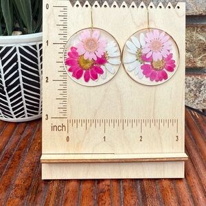 Boho Real Flower Resin Earrings | Handmade Pressed Floral Dangle Jewelry